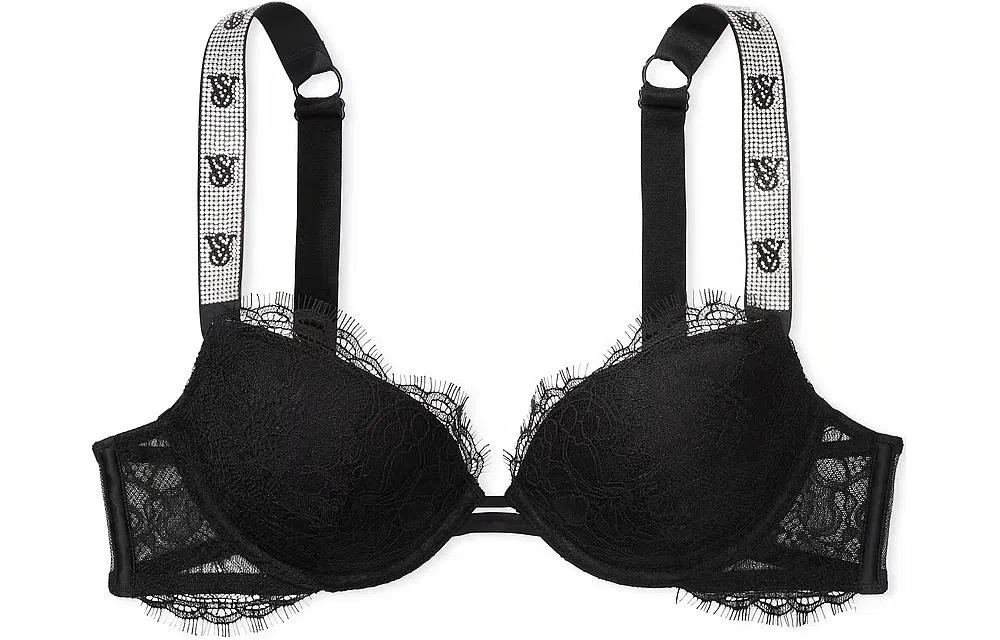 Victoria's Secret VERY SEXY 0634 Shine Strap Lace Push-Up BraBlack
