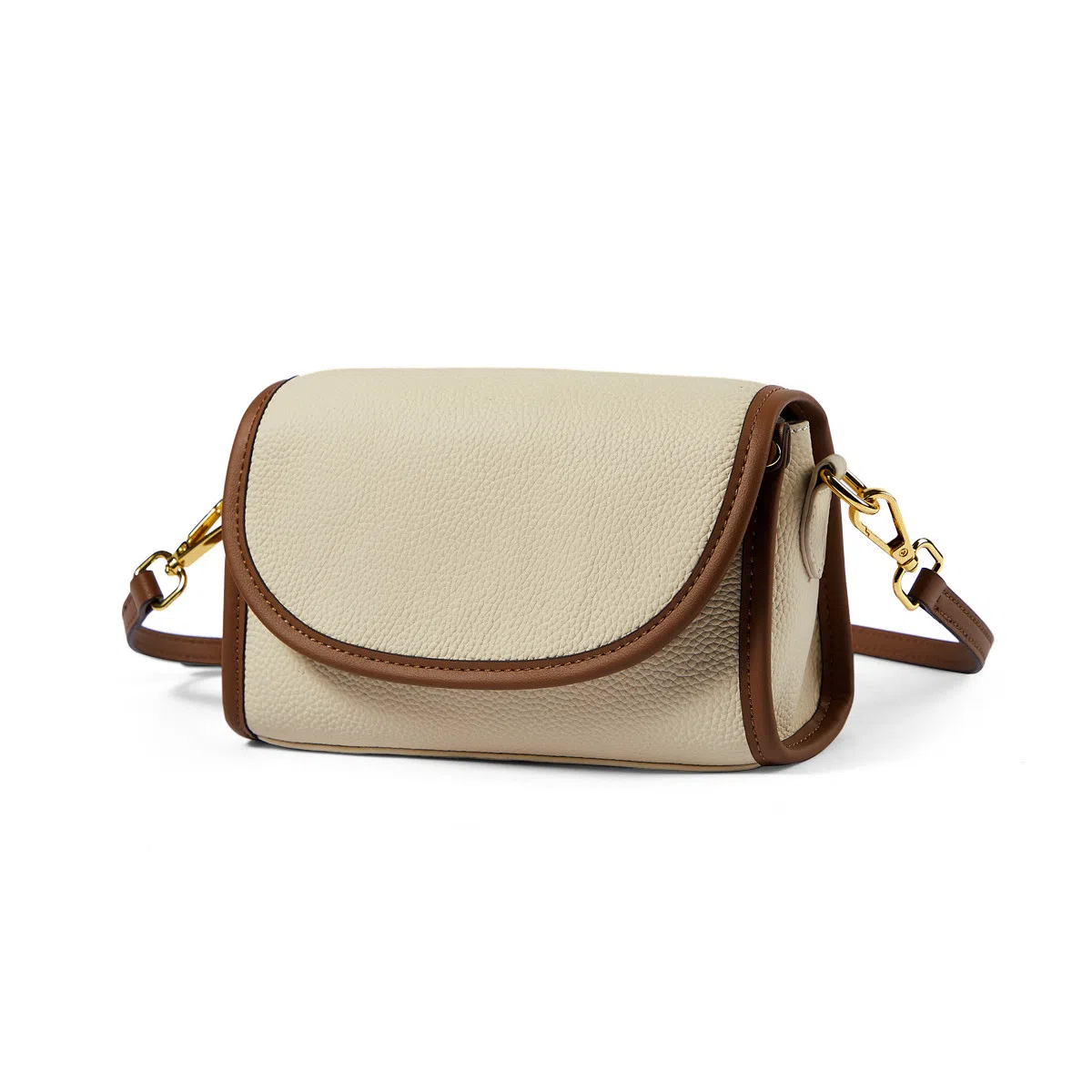 简约休闲手机包女式斜挎包 牛皮 单肩包 女款 大象灰/奶昔白