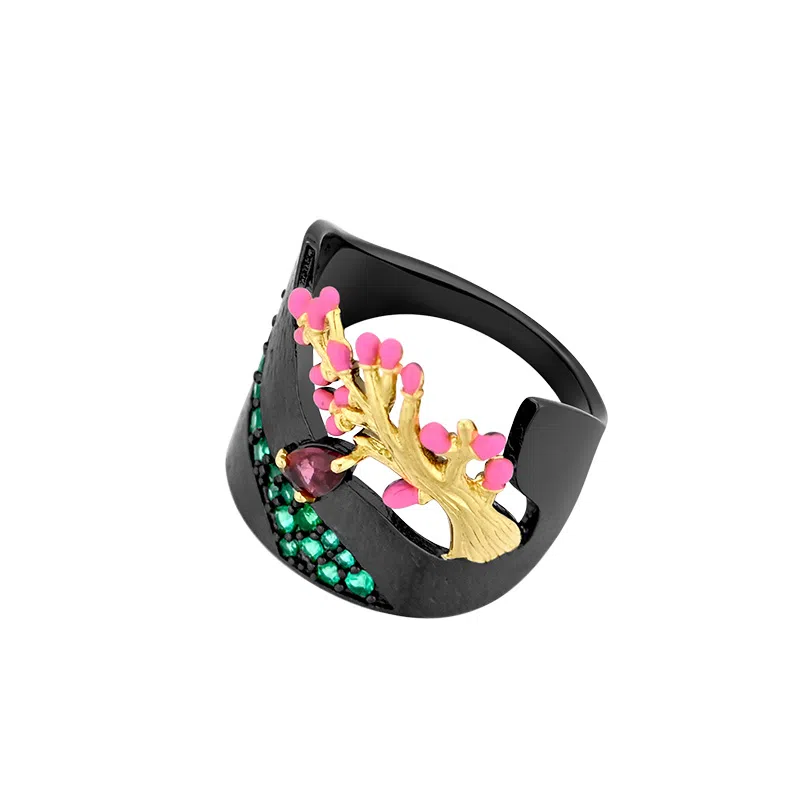 Eryu Garnet S925 Silver Ring