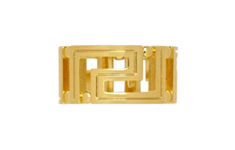 Versace Greek Key Brass Ring Gold