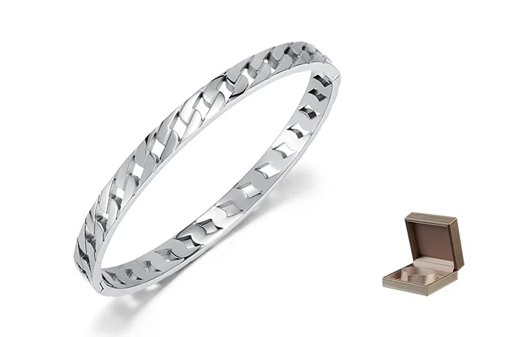 肯默复古镂空手镯 精美手饰  钛钢素圈  女款 金色/银色/玫瑰金 礼盒包装
