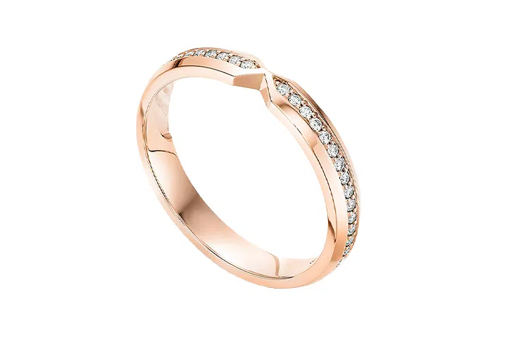 Tiffany & Co. Diamond Nesting Narrow Band Ring Rose Gold