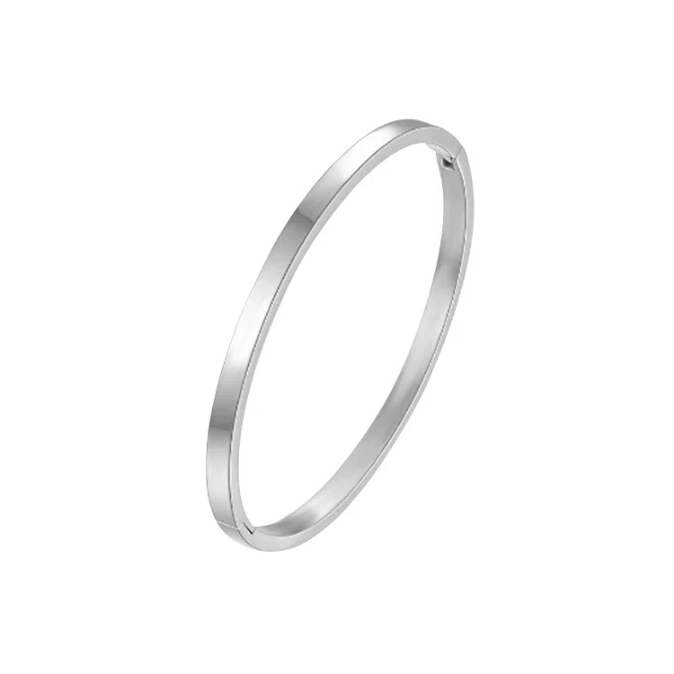 华髻 国潮光面纽扣手镯 男女同款 潮流个性时尚百搭手镯 高级感素圈纽扣手镯 欧美情侣送女生