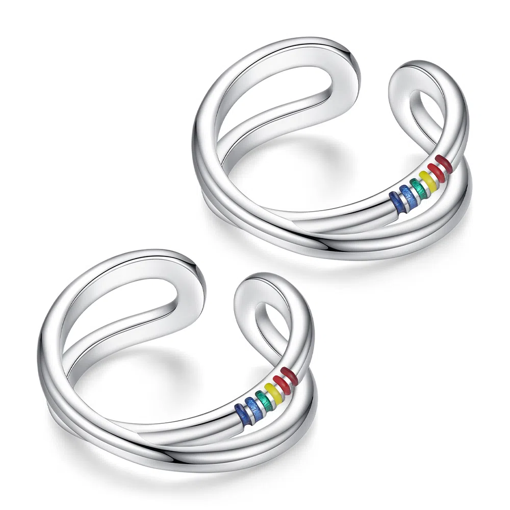 饰伴 莫比乌斯滴油彩虹 轻奢小众设计感个性潮百搭彩色 戒指 女款