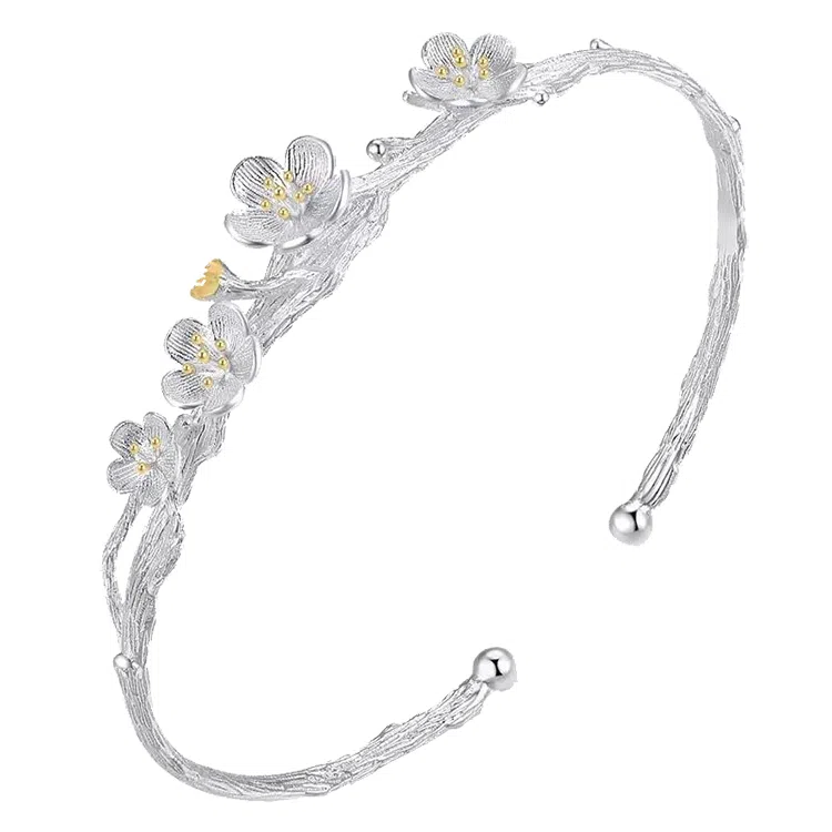 华髻 新中式梅花轻奢百搭高级感复古时尚开口创意梅花个性甜美文艺樱花小清新森系 手镯 女款