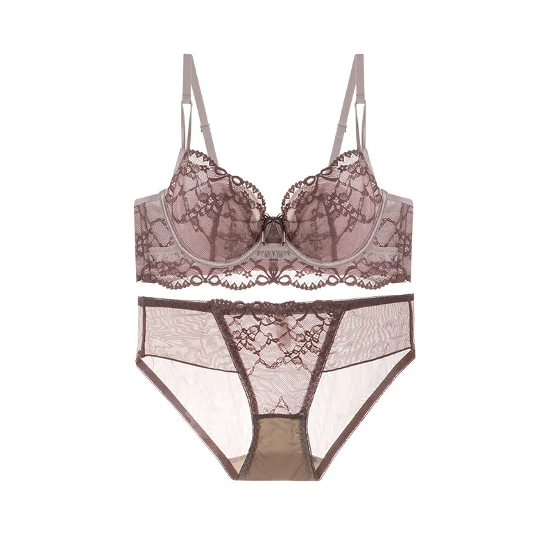 内在密码 法式纯欲蕾丝防下垂超薄内衣裤套装 女款