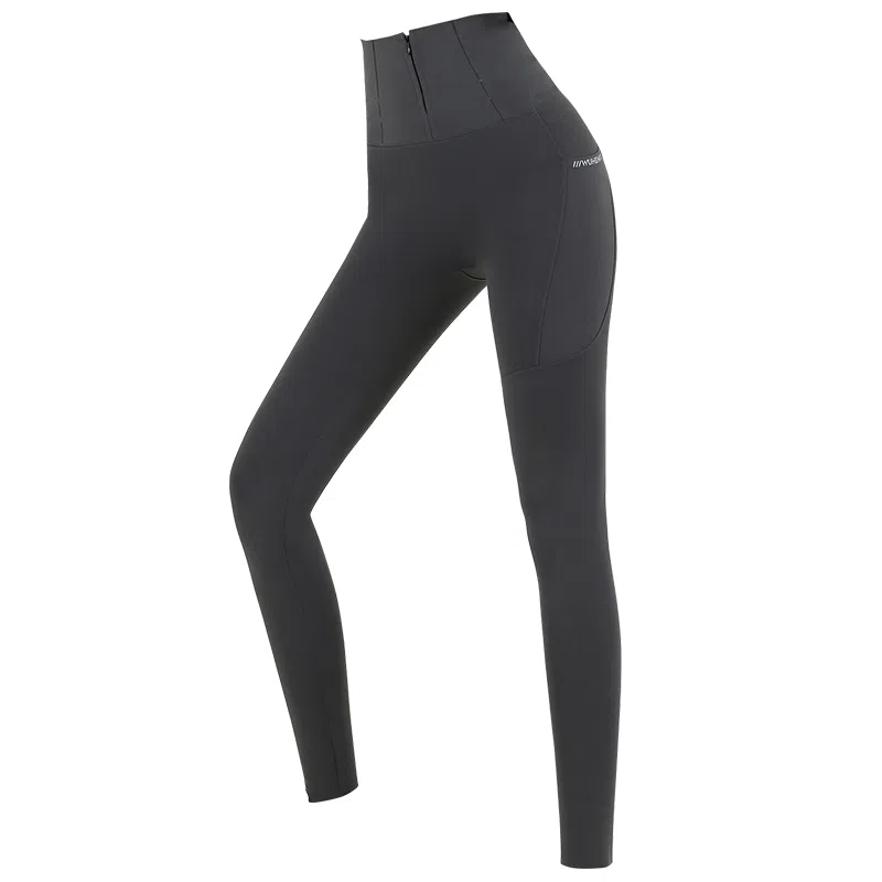 二三二三 拉链口袋小蛮腰高腰弹力芭比裤鲨鱼外穿薄款休闲纯色运动修身瑜伽打底收腹提臀塑身裤 女款