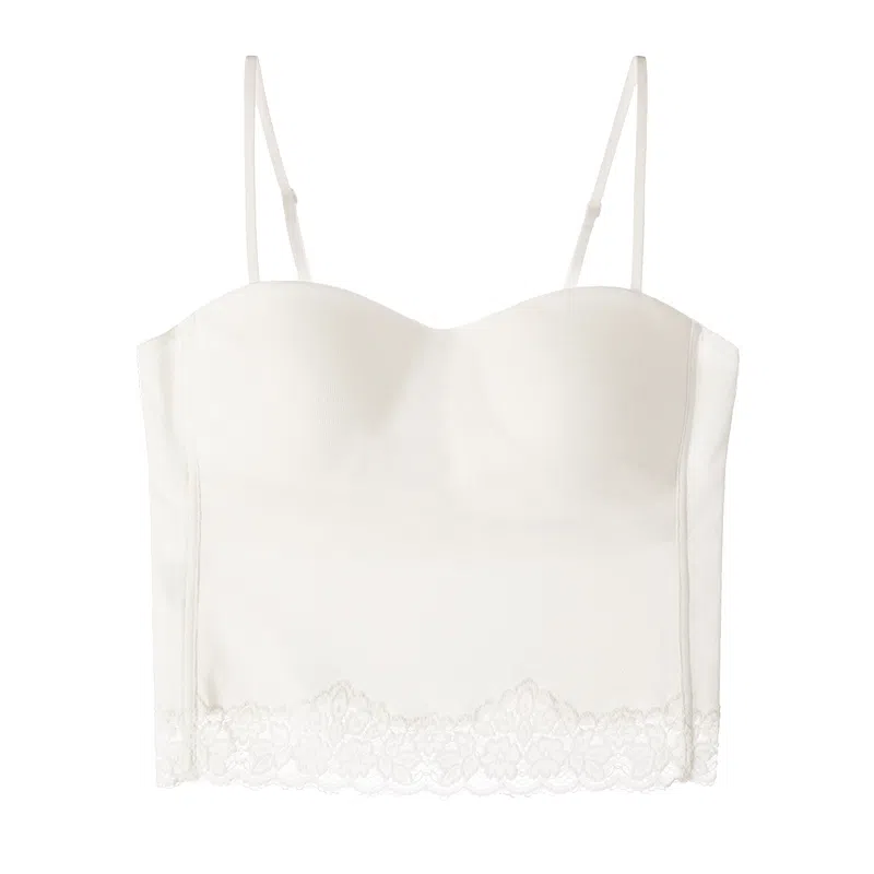 内在密码 蕾丝抹胸背心女带胸垫一体式免穿文胸美背内衣薄款纯欲百搭性感小吊带