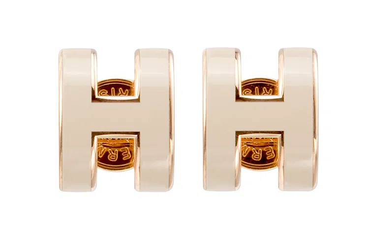 Hermes Mini H Pop Rose Gold Earrings