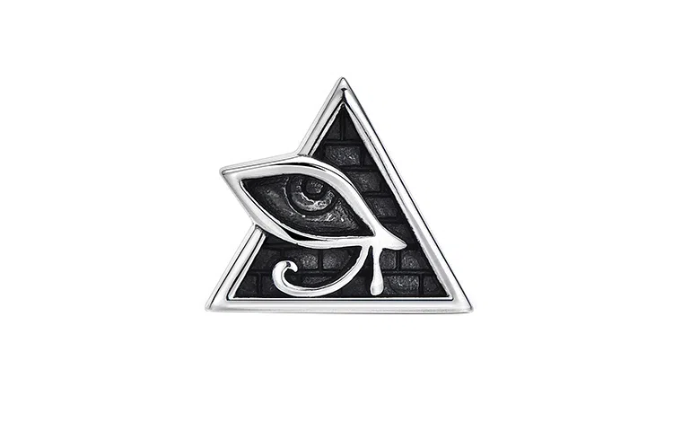 MYSH Silver Horus Eye Stud Black