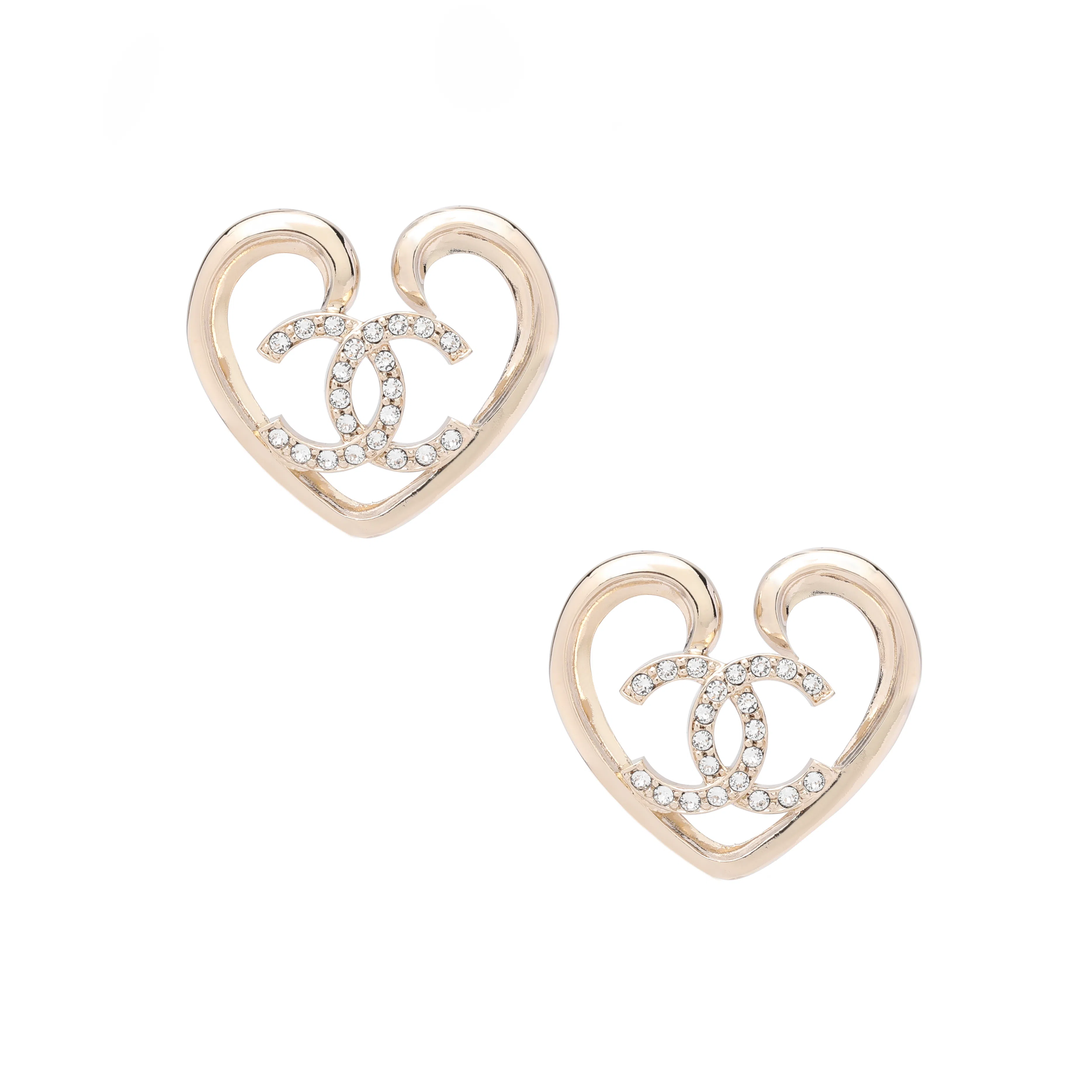 CHANEL Logo Earrings Gold