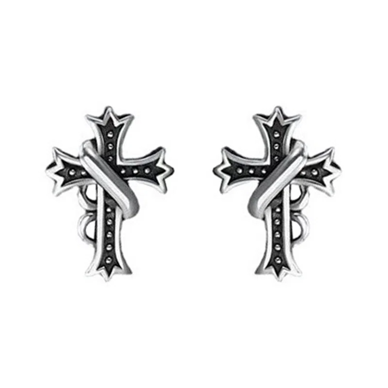 cooraree Cross Wrap Earrings Black