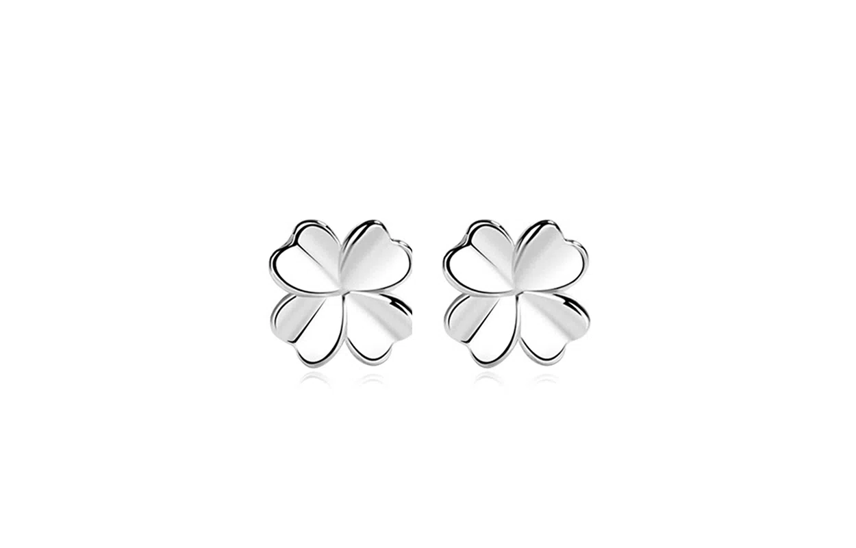 GIFU S999 Silver Clover Earrings