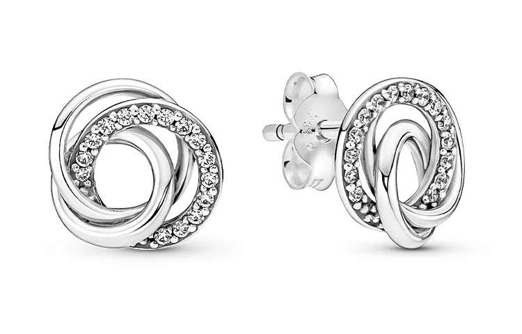 Pandora Infinite Loop Stud Earrings Silver