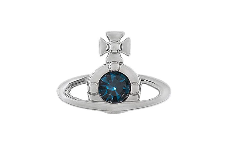 Vivienne Westwood Nano Solitaire Single Stud Sapphire/Silver
