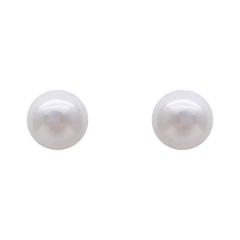 韵系 法式复古粉光馒头珍珠 轻奢小众百搭高级感 铜镀金 耳钉 女款