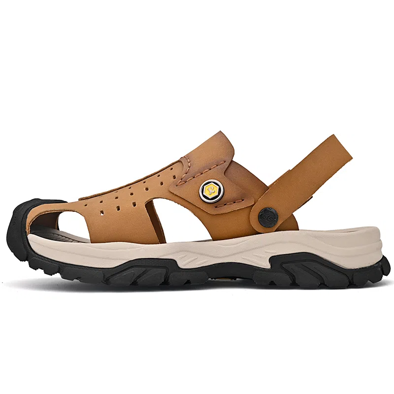 季公羊 二层牛皮 时尚舒适 沙滩凉鞋 男款