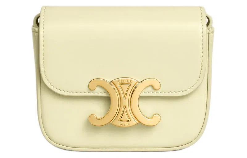 CELINE Triomphe Mini Shoulder Bag Light Yellow