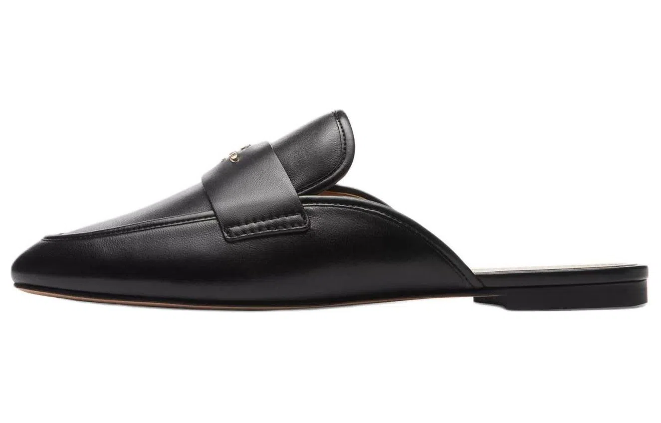 COACH Slip-On Flat Sandals Black