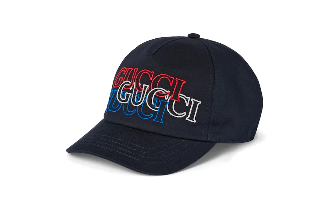 Gucci Logo Embroidered Canvas Cap Black