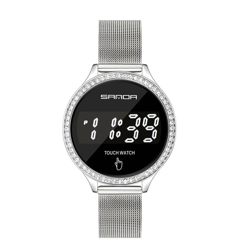 三达电子机芯 织物表带 国表 女表 黑色表盘 时尚魅力简约