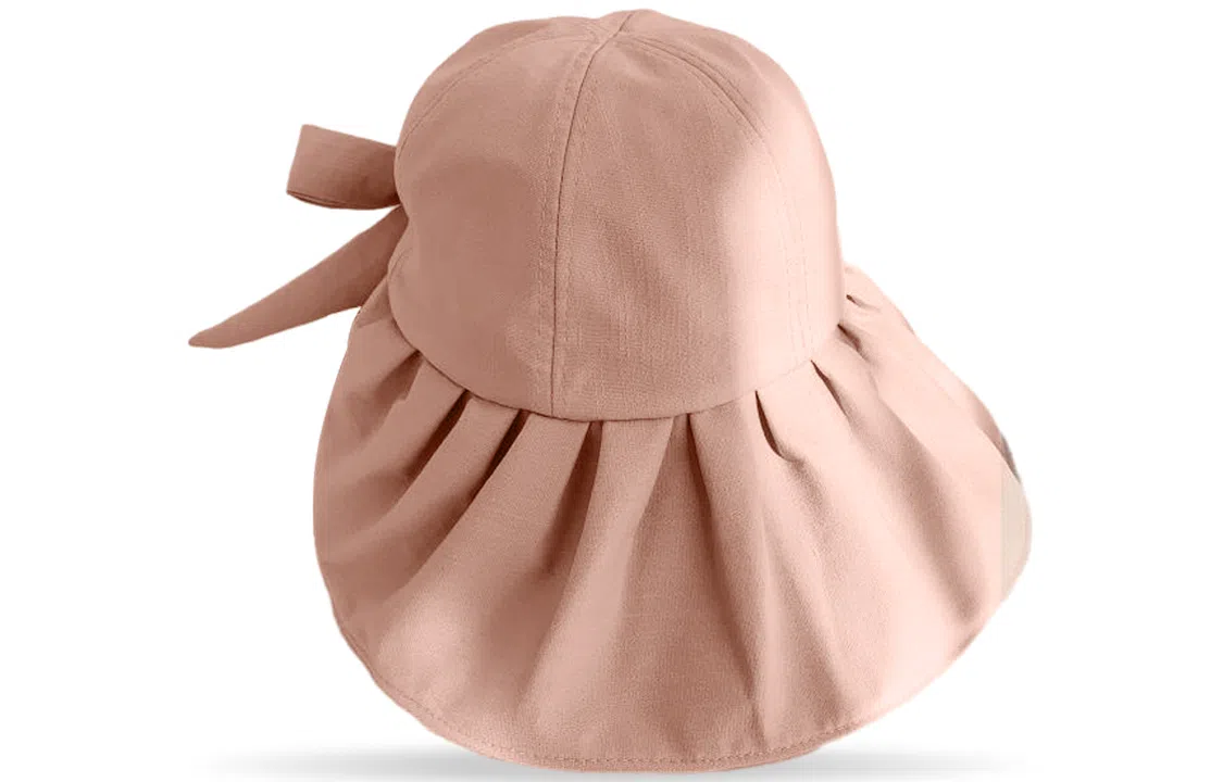 优幽兰 遮阳帽大头围实用时尚韩版纯色显脸小防紫外线骑车盆帽宽檐太阳帽 聚酯纤维 渔夫帽 女款