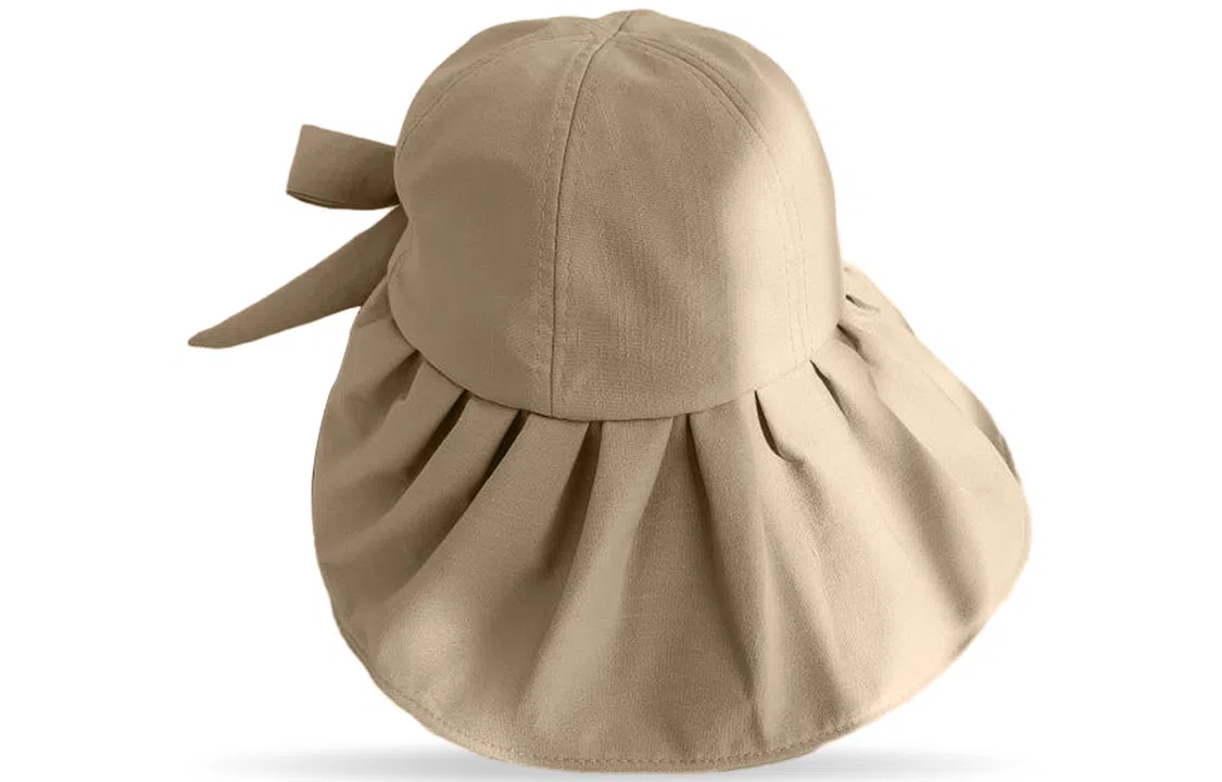 优幽兰 遮阳帽大头围实用时尚韩版纯色显脸小防紫外线骑车盆帽宽檐太阳帽 聚酯纤维 渔夫帽 女款