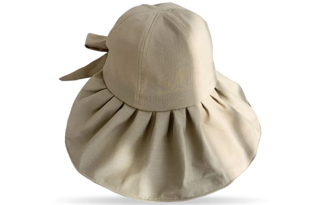 优幽兰 遮阳帽大头围实用时尚韩版纯色显脸小防紫外线骑车盆帽宽檐太阳帽 聚酯纤维 渔夫帽 女款