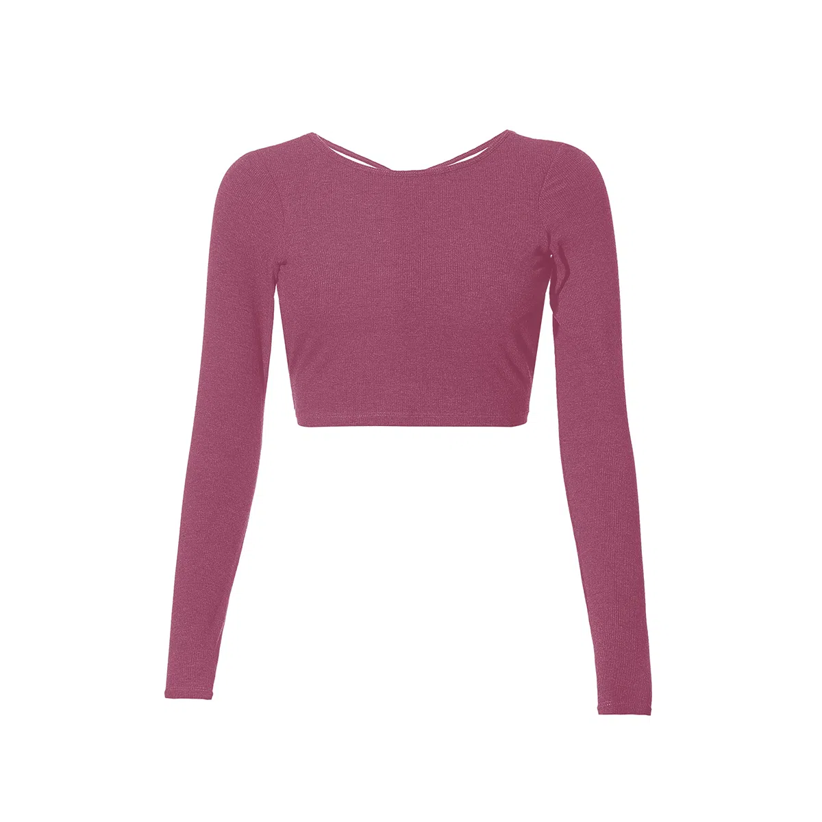 达兹 纯色圆领背部镂空美瑜伽长袖跑步普拉提健身衣 女款