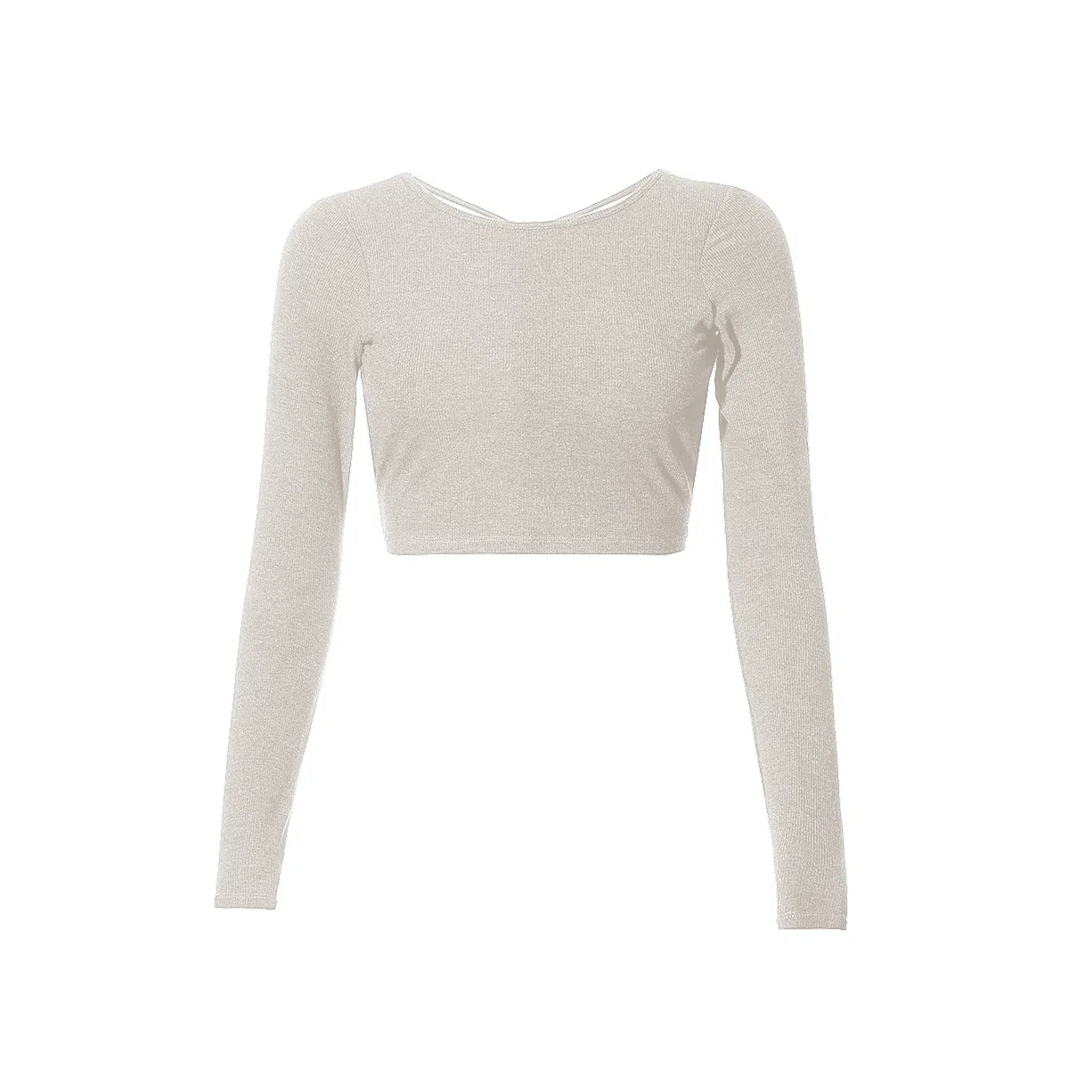 达兹 纯色圆领背部镂空美瑜伽长袖跑步普拉提健身衣 女款