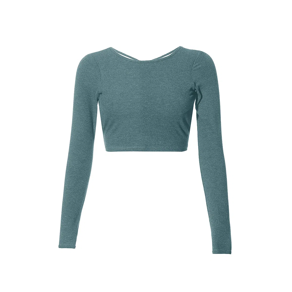 达兹 纯色圆领背部镂空美瑜伽长袖跑步普拉提健身衣 女款