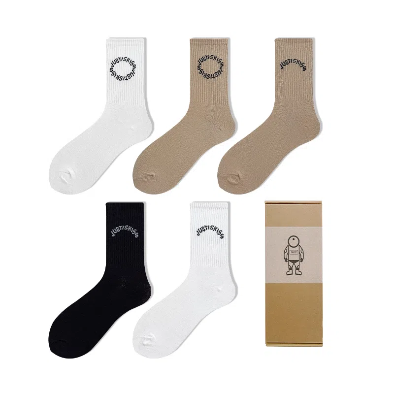 棉芝士 纯棉运动吸汗防臭中筒袜 男款