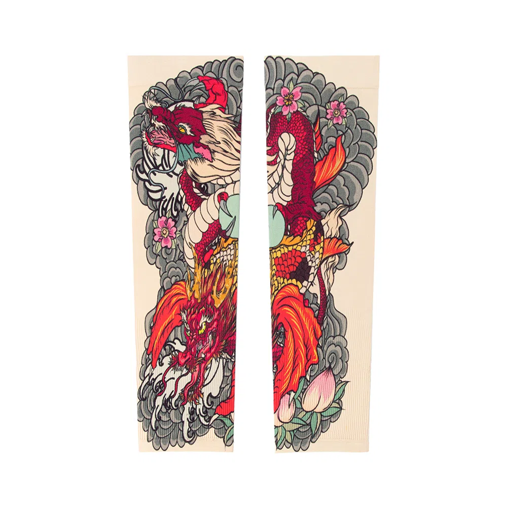 白卷 百搭透气花臂纹身冰袖 防晒袖 男女同款情侣款