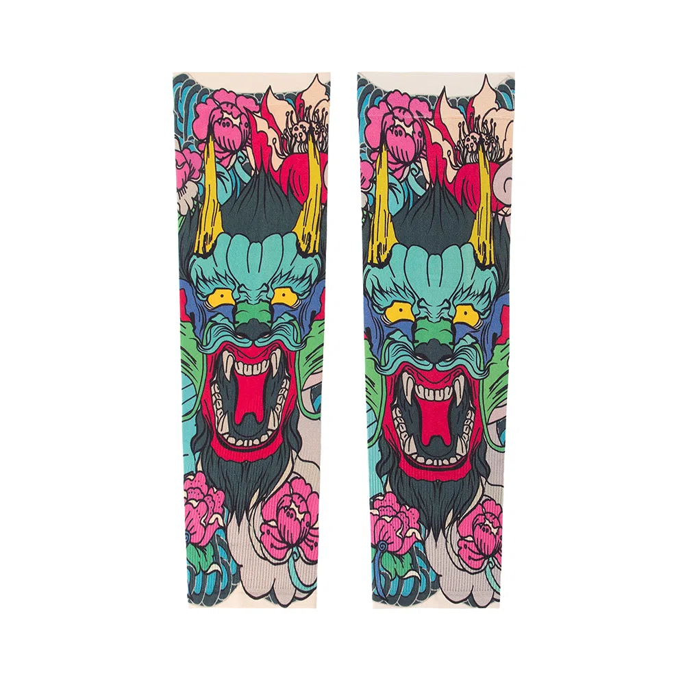 白卷 百搭透气花臂纹身冰袖 防晒袖 男女同款情侣款