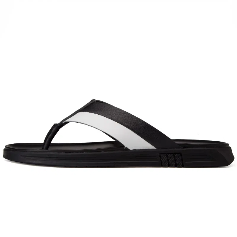 季公羊 二层牛皮 时尚百搭 人字拖鞋 男款