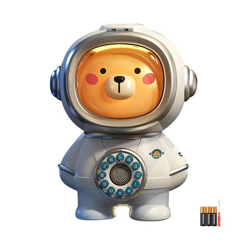 益米 太空熊存钱罐 玩具 带音乐灯光 家居装饰