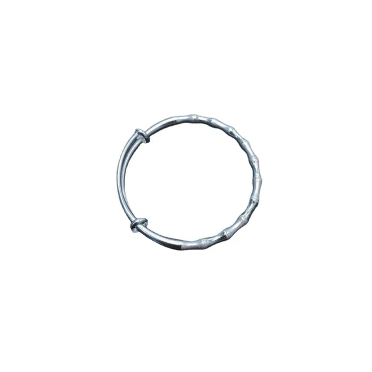 华髻 磨砂竹节步步高升复古气质简约开口 合金 手环 女款