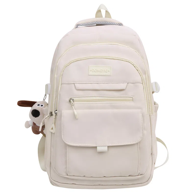 醇龙 纯色大学生休闲大容量百搭简约双肩包 情侣 男女通用 尼龙 多色