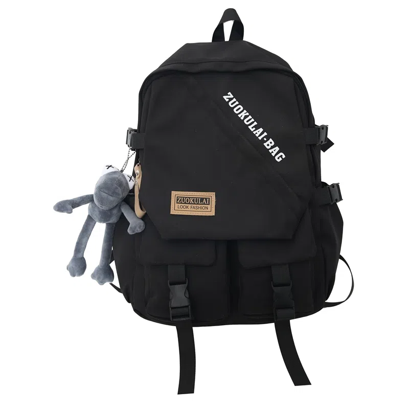 醇龙 大容量 复古 原宿风 休闲大学生 双肩包 男女同款情侣款 尼龙 多色