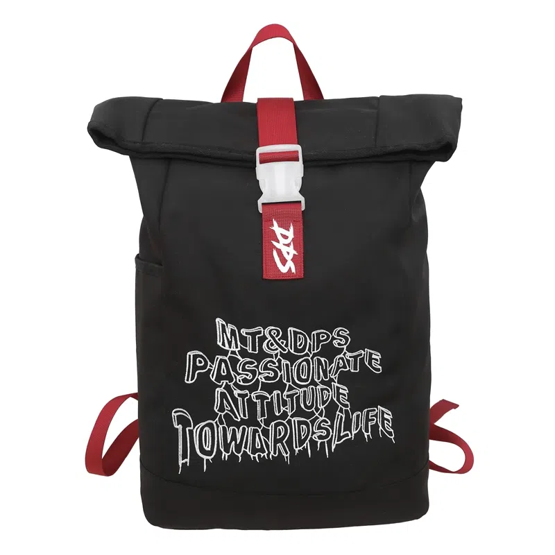 醇龙 美式复古休闲大容量纯色字母百搭 尼龙 背包双肩包 常规 男女同款情侣款 黑色/灰白色/卡其色