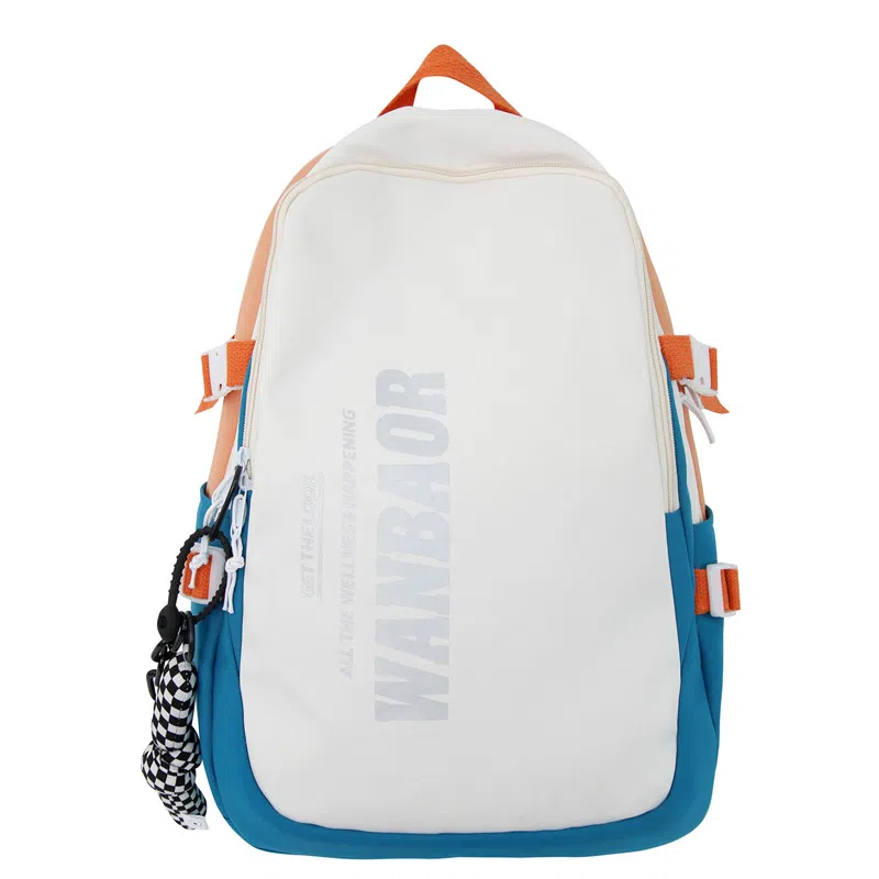 醇龙 大容量休闲美式复古字母简约大学生 尼龙 双肩包 常规 男女同款情侣款 多色