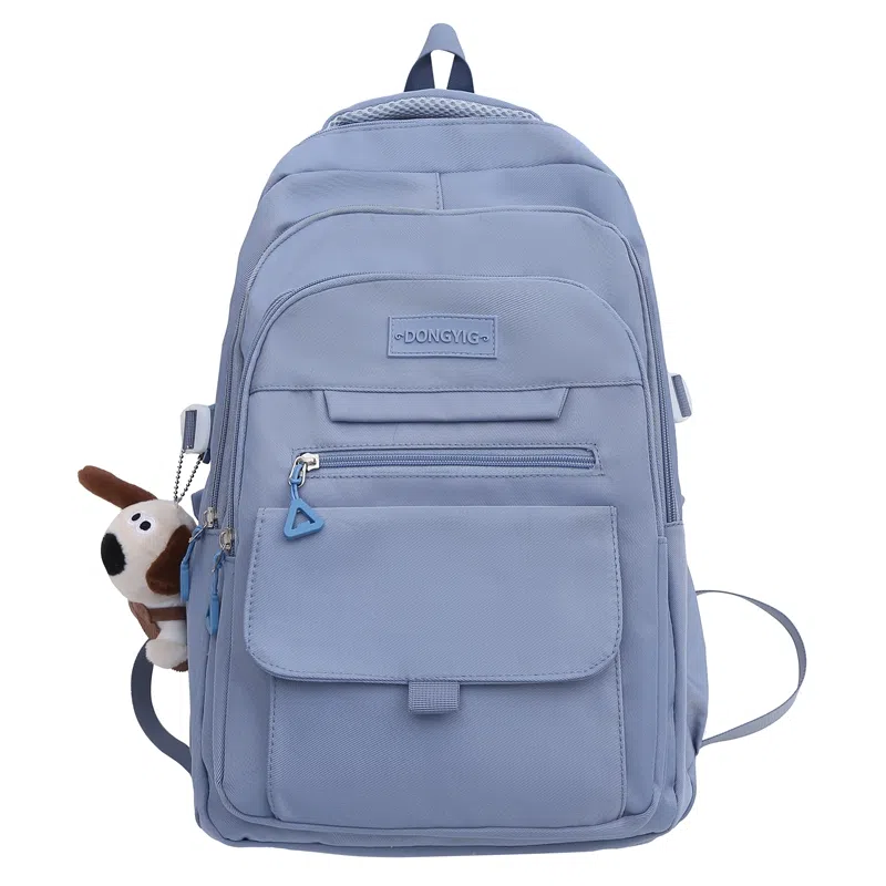 醇龙 纯色大学生休闲大容量百搭简约双肩包 情侣 男女通用 尼龙 多色