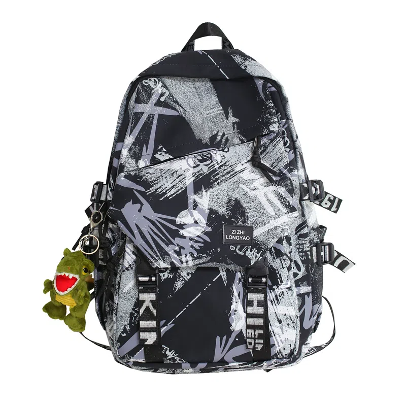 醇龙 涂鸦学生时尚潮流 尼龙 双肩包 常规 男女同款情侣款 多色