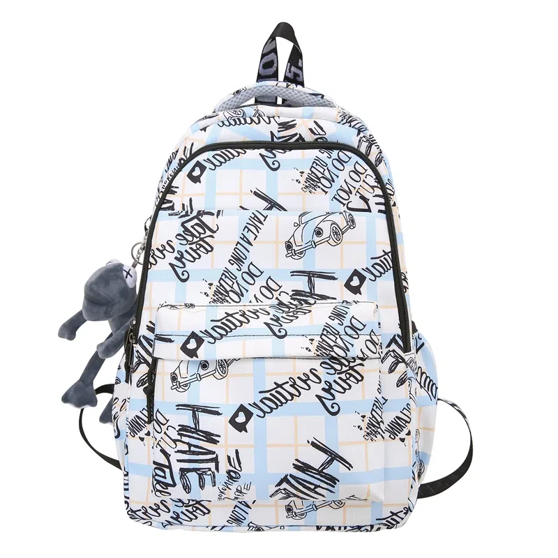 醇龙 涂鸦大容量初高中生简约舒适 双肩包 男女通用 多色 尼龙