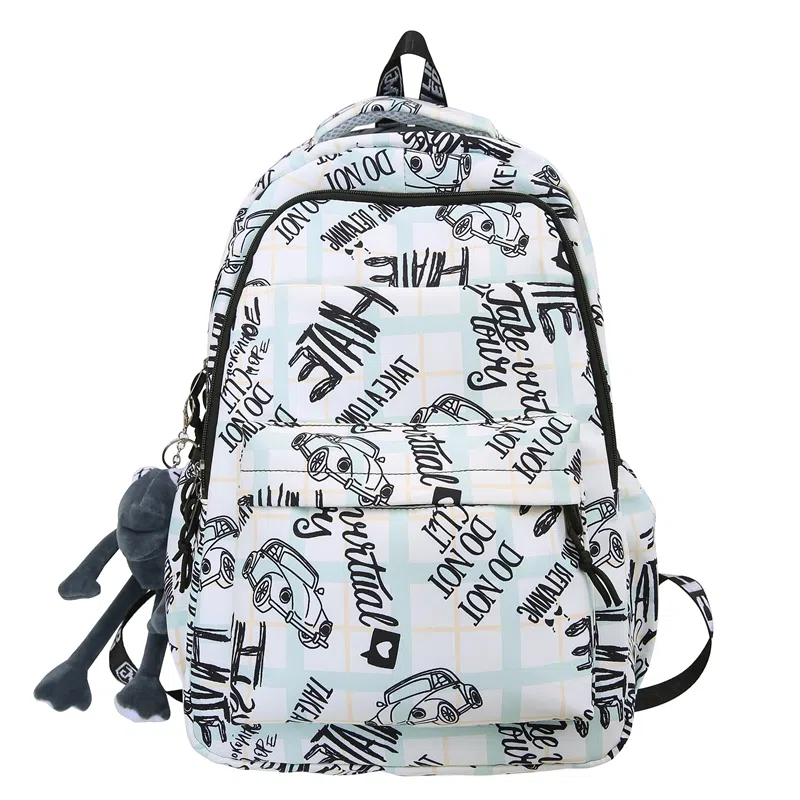 醇龙 涂鸦大容量初高中生简约舒适 双肩包 男女通用 多色 尼龙