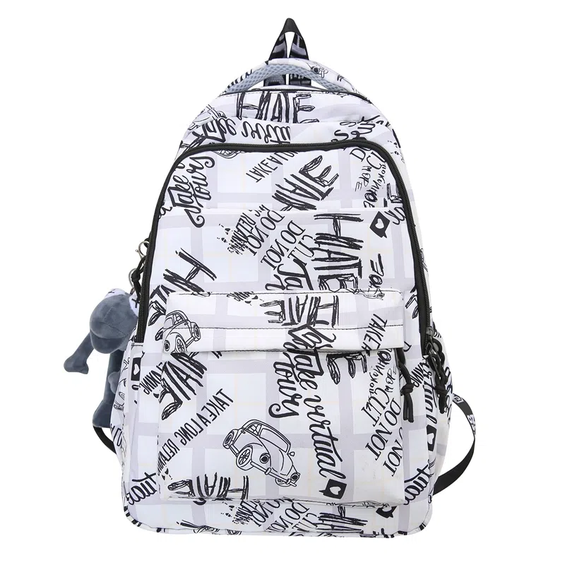 醇龙 涂鸦大容量初高中生简约舒适 双肩包 男女通用 多色 尼龙