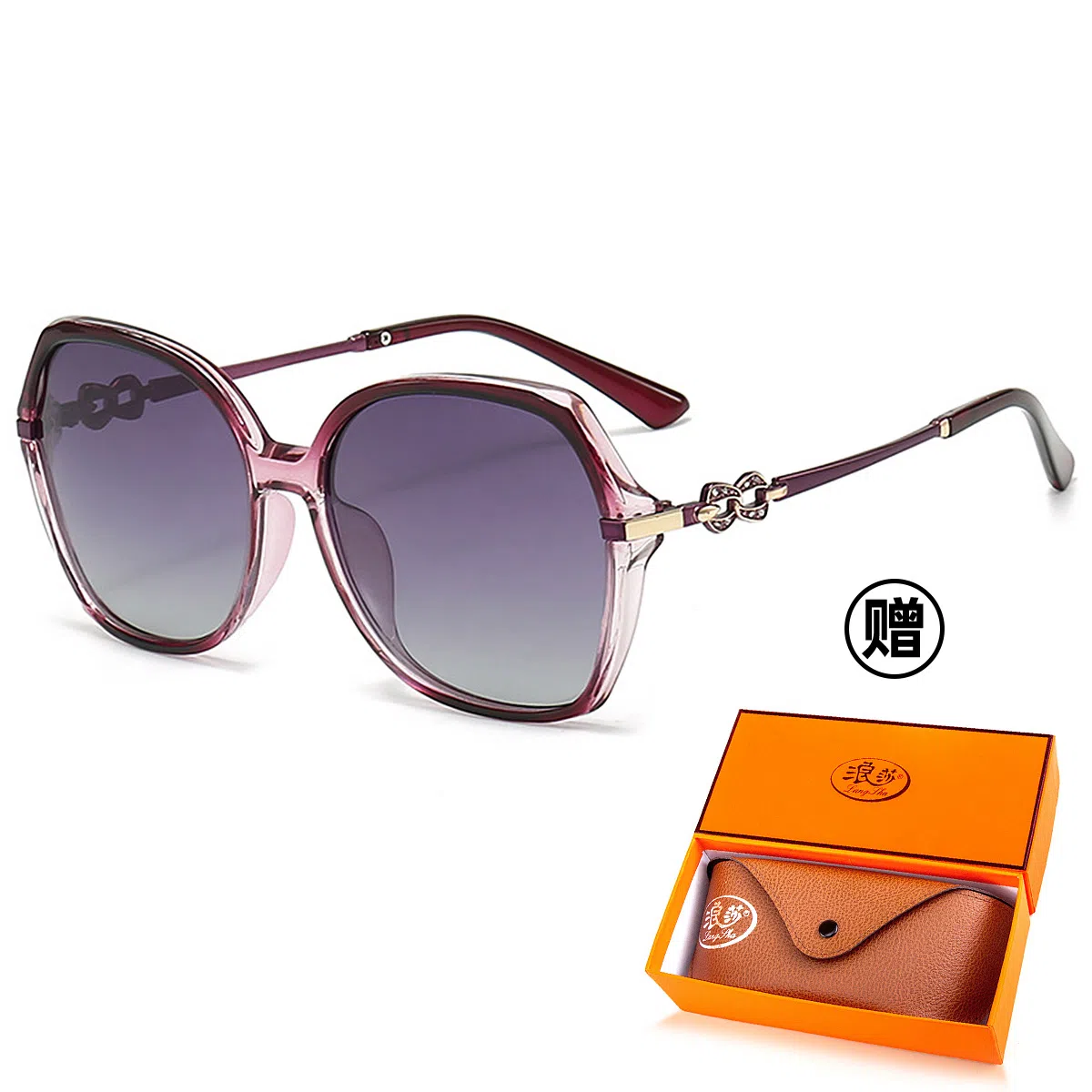 浪莎 时尚潮流百搭防紫外线 椭圆形 太阳镜墨镜 女款