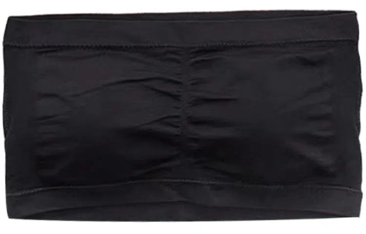 二三二三 纯色聚拢薄款透气无痕防走光抹胸内衣 女款 黑色