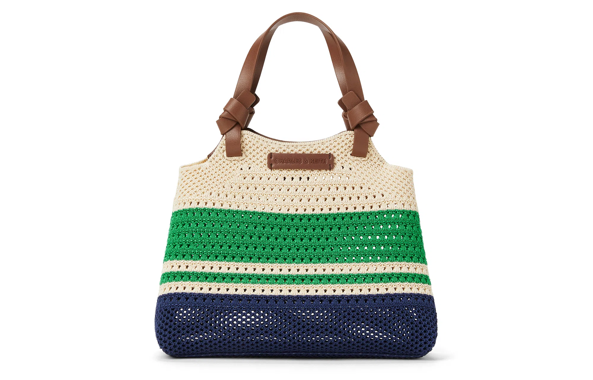 CHARLESKEITH PU ckTote WhiteMultiSand