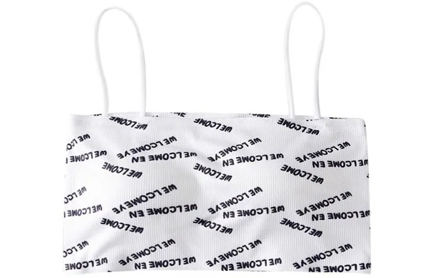 二三二三 字母印花满印防走光美背薄款文胸 女款 白色